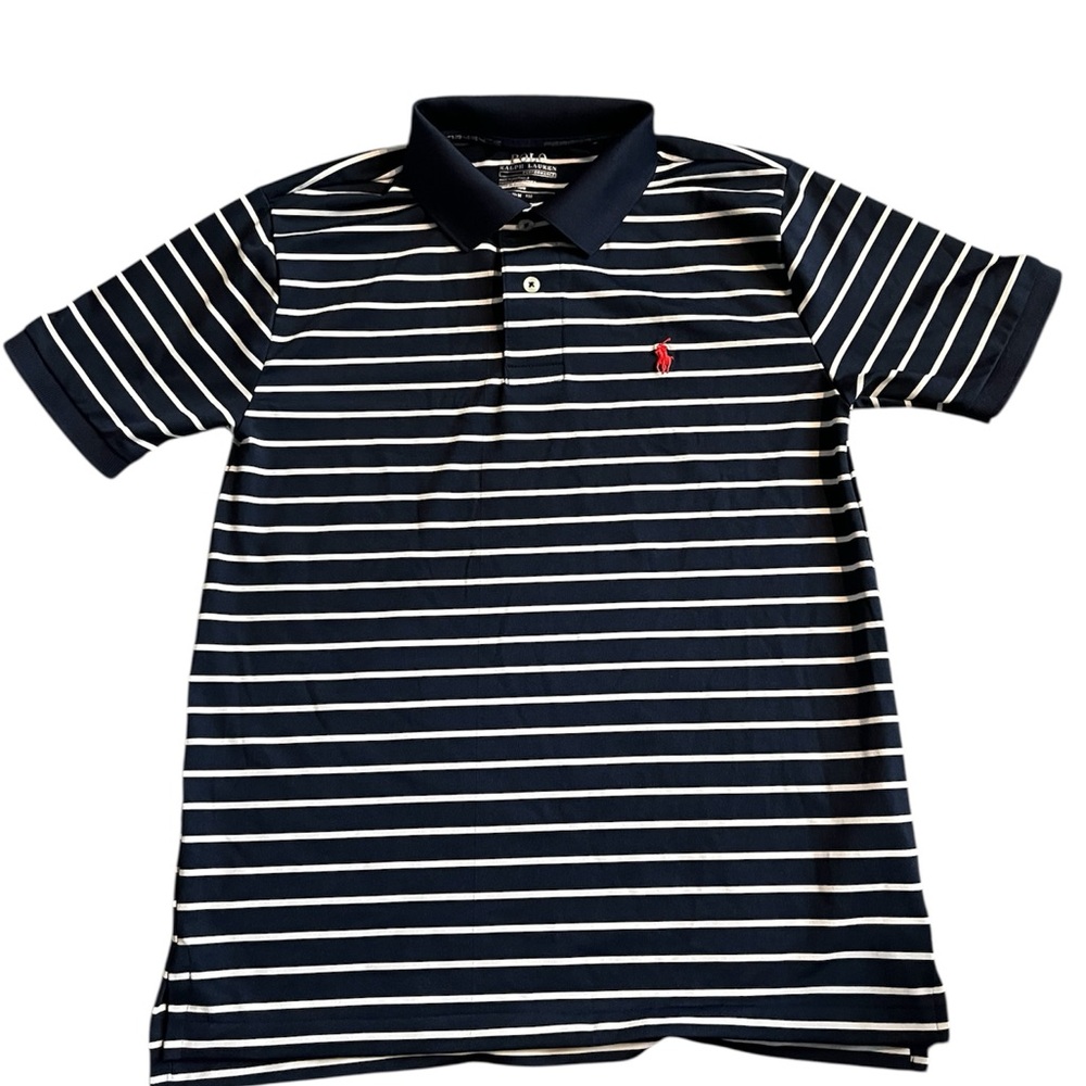 Polo by Ralph Performance Lauren Navy and White Striped Kids Polo